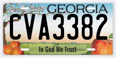 GA license plate CVA3382
