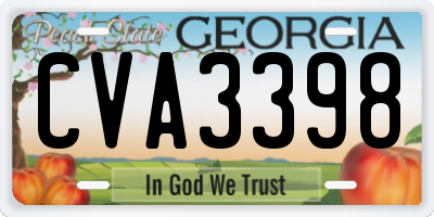 GA license plate CVA3398