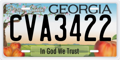 GA license plate CVA3422