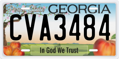 GA license plate CVA3484