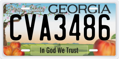 GA license plate CVA3486