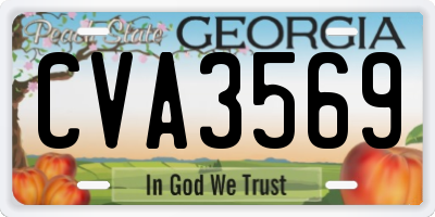 GA license plate CVA3569
