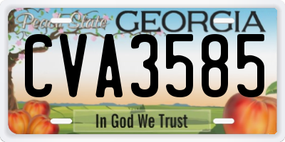 GA license plate CVA3585