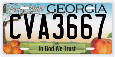 GA license plate CVA3667