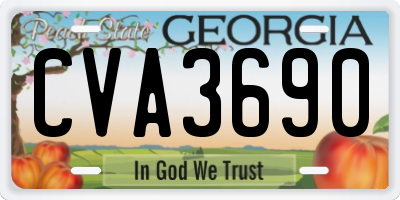 GA license plate CVA3690