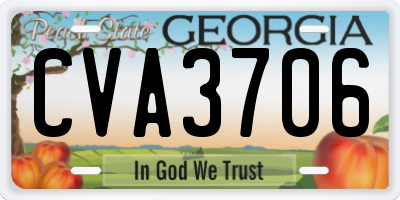 GA license plate CVA3706
