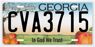 GA license plate CVA3715