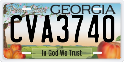 GA license plate CVA3740