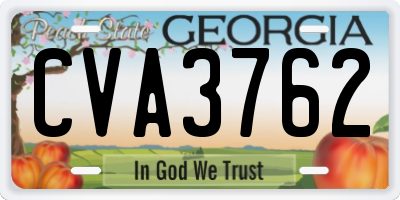GA license plate CVA3762