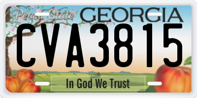 GA license plate CVA3815