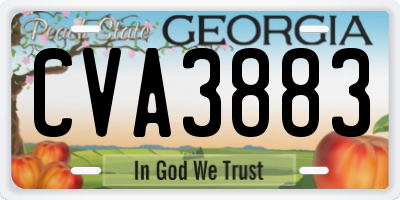 GA license plate CVA3883