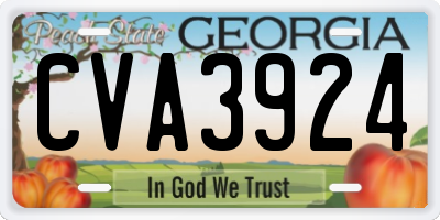 GA license plate CVA3924