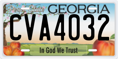 GA license plate CVA4032