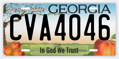 GA license plate CVA4046