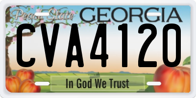GA license plate CVA4120