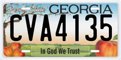 GA license plate CVA4135