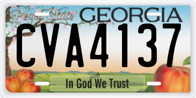 GA license plate CVA4137