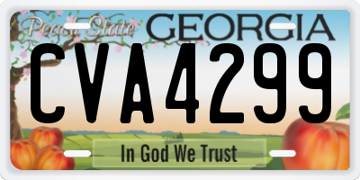 GA license plate CVA4299