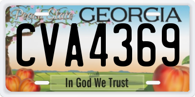 GA license plate CVA4369