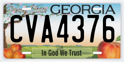 GA license plate CVA4376