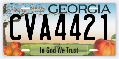 GA license plate CVA4421