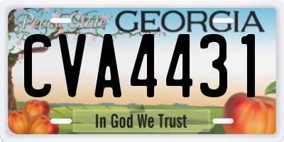 GA license plate CVA4431