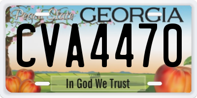 GA license plate CVA4470