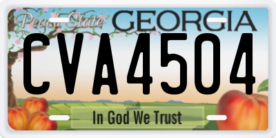 GA license plate CVA4504