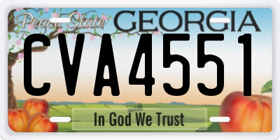 GA license plate CVA4551