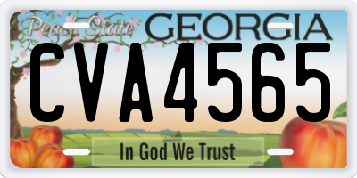 GA license plate CVA4565