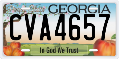 GA license plate CVA4657