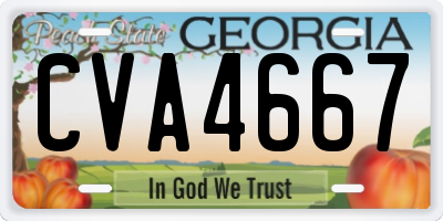 GA license plate CVA4667
