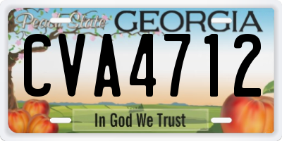 GA license plate CVA4712