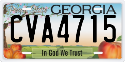 GA license plate CVA4715