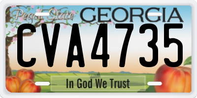GA license plate CVA4735
