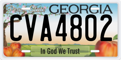 GA license plate CVA4802