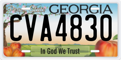 GA license plate CVA4830
