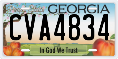 GA license plate CVA4834