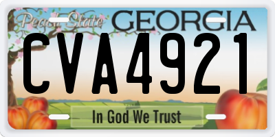 GA license plate CVA4921