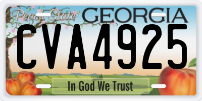 GA license plate CVA4925