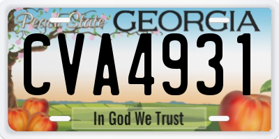 GA license plate CVA4931