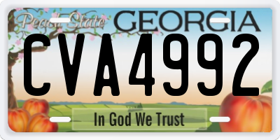 GA license plate CVA4992