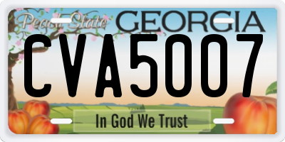 GA license plate CVA5007
