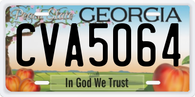 GA license plate CVA5064