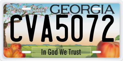 GA license plate CVA5072