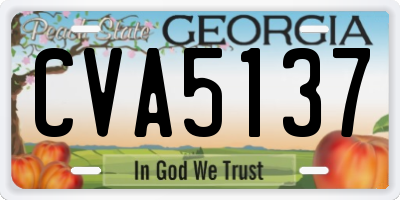 GA license plate CVA5137