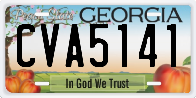 GA license plate CVA5141