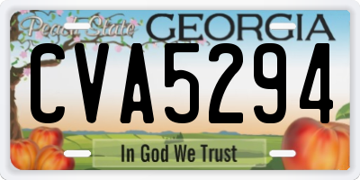 GA license plate CVA5294