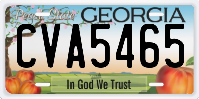 GA license plate CVA5465