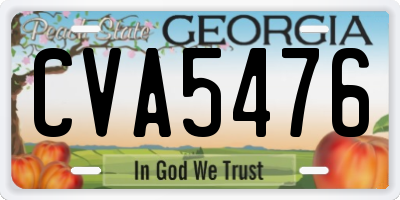 GA license plate CVA5476
